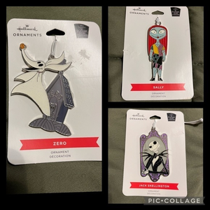 nightmare before christmas hallmark ornaments zero, sally and jack great collect